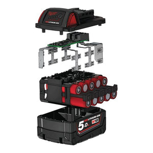 M18B5 M18 5.0AH RED LITHIUM-ION BATTERY Art.No.4932430483